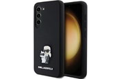 Puhelin - Kannet ja kotelot - Karl Lagerfeld Silicone Karl&Choupette Metal Pin case for Samsung Galaxy S23 - black - 3666339242176