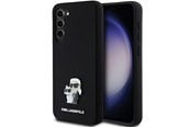 Puhelin - Kannet ja kotelot - Karl Lagerfeld Silicone Karl&Choupette Metal Pin case for Samsung Galaxy S23+ - black - 3666339242183