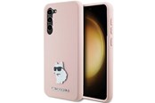Puhelin - Kannet ja kotelot - Karl Lagerfeld Silicone Choupette Metal Pin case for Samsung Galaxy S23+ - pink - 3666339242244