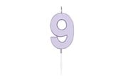 Lelut - Globos Cake candle 4.5cm Pastel Lilac no. 9 - 1219