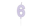 Lelut - Globos Cake candle 4.5cm Pastel Lilac no. 6 - 1216