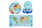 Palapelit - Barbo Classic Floor Suitcase Puzzle - Big World - 5845