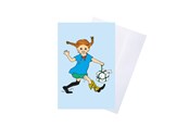 Harrastustarvikkeet - Pippi Langstrømpe Pippi - Greeting Card w. Envelope - Pink - 8616