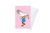Harrastustarvikkeet - Pippi Langstrømpe Pippi - Greeting Card w. Envelope - Blue - 8617