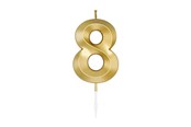 Lelut - Globos Cake Candle 6cm Metallic Gold no. 8 - 1018