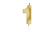 Lelut - Globos Cake Candle 6cm Metallic Gold no. 1 - 1011