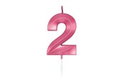 Lelut - Globos Cake Candle 6cm Metallic Light Pink no. 2 - 1042
