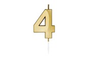 Lelut - Globos Cake Candle 6cm Metallic Gold no. 4 - 1014