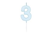 Lelut - Globos Cake candle 4.5cm Pastel Blue no. 3 - 1183