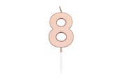 Lelut - Globos Cake Candle 4.5cm Metallic Rose Gold no. 8 - 1098