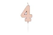 Lelut - Globos Cake Candle 4.5cm Metallic Rose Gold no. 4 - 1094