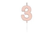 Lelut - Globos Cake Candle 4.5cm Metallic Rose Gold no. 3 - 1093