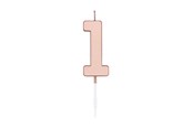 Lelut - Globos Cake Candle 4.5cm Metallic Rose Gold no. 1 - 1091