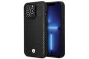 Puhelin - Kannet ja kotelot - BMW Leather Diamond Pattern Case for iPhone 14 Pro - Black - 3666339066543