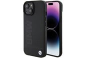 Puhelin - Kannet ja kotelot - BMW Leather Hot Stamp Case for iPhone 15 - Black - 3666339170813