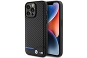 Puhelin - Kannet ja kotelot - BMW Leather Carbon Case for iPhone 15 Pro Max - Black - 3666339143862
