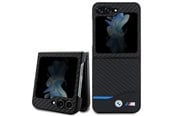 Puhelin - Kannet ja kotelot - BMW Leather Carbon Case for Samsung Galaxy Z Flip 5 - Black - 3666339174071