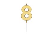 Lelut - Globos Cake Candle 4.5cm Metallic Gold no. 8 - 1078