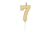 Lelut - Globos Cake candle 4.5cm Metallic Gold no. 7 - 1077