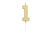 Lelut - Globos Cake Candle 4.5cm Metallic Gold no. 1 - 1071