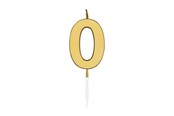Lelut - Globos Cake Candle 4.5cm Metallic Gold no. 0 - 1070