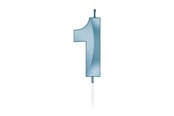 Lelut - Globos Cake Candle 6cm Metallic Light Blue no. 1 - 1051