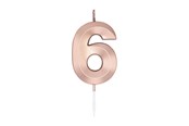 Lelut - Globos Cake Candle 6cm Metallic Rose Gold no. 6 - 1036