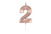 Lelut - Globos Cake Candle 6cm Metallic Rose Gold no. 2 - 1032