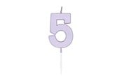 Lelut - Globos Cake candle 4.5cm Pastel Lilac no. 5 - 1215