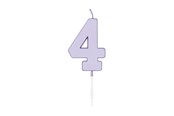Lelut - Globos Cake candle 4.5cm Pastel Lilac no. 4 - 1214
