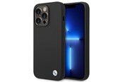 Puhelin - Kannet ja kotelot - BMW Silicone Metal Logo Case for iPhone 14 Pro Max - Black - 3666339090456