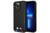 Puhelin - Kannet ja kotelot - BMW BMHMP14X22PTDK iPhone 14 Pro Max 6.7 "black / black Leather Stamp Tricolor Magsafe - 3666339089337