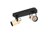 Valaisimet - EGLO CAYUCA SPOTTI GU10 2X250LM MUSTA/RUSKEA - 900437