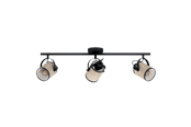 Valaisimet - EGLO RUSCOMB SPOTTIKISKO 3L E27 MUSTA/LUONNONPUNOS - 43495
