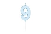 Lelut - Globos Cake candle 4.5cm Pastel Blue no. 9 - 1189