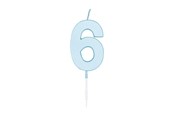 Lelut - Globos Cake candle 4.5cm Pastel Blue no. 6 - 1186