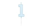 Lelut - Globos Cake candle 4.5cm Pastel Blue no. 1 - 1181