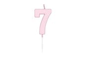 Lelut - Globos Cake candle 4.5cm Pastel Pink no. 7 - 1117