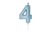 Lelut - Globos Cake Candle 6cm Metallic Light Blue no. 4 - 1054