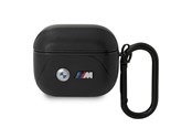 Puhelin - Muut lisävarusteet - BMW BMA322PVTK AirPods 3 gen cover black/black Leather Curved Line - 3666339089559