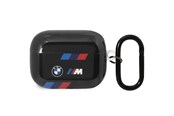 Puhelin - Muut lisävarusteet - BMW BMAP222SOTK AirPods Pro 2 gen cover black/black Tricolor Stripes - 3666339123864