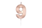 Lelut - Globos Cake Candle 6cm Metallic Rose Gold no. 9 - 1039