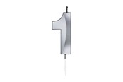 Lelut - Globos Cake Candle 6cm Metallic Silver no.1 - 1021