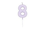 Lelut - Globos Cake candle 4.5cm Pastel Lilac no. 8 - 1218