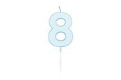 Lelut - Globos Cake candle 4.5cm Pastel Blue no. 8 - 1188