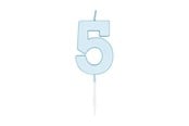 Lelut - Globos Cake candle 4.5cm Pastel Blue no. 5 - 1185