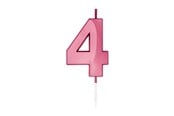 Lelut - Globos Cake Candle 6cm Metallic Light Pink no. 4 - 1044