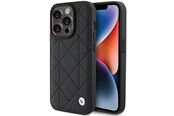 Puhelin - Kannet ja kotelot - BMW Leather Quilted case for iPhone 15 Pro Max - black - 3666339142414