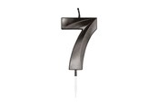 Lelut - Globos Cake candle 6cm Metallic Black no. 7 - 1067