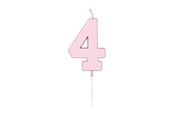 Lelut - Globos Cake candle 4.5cm Pastel Pink no. 4 - 1114